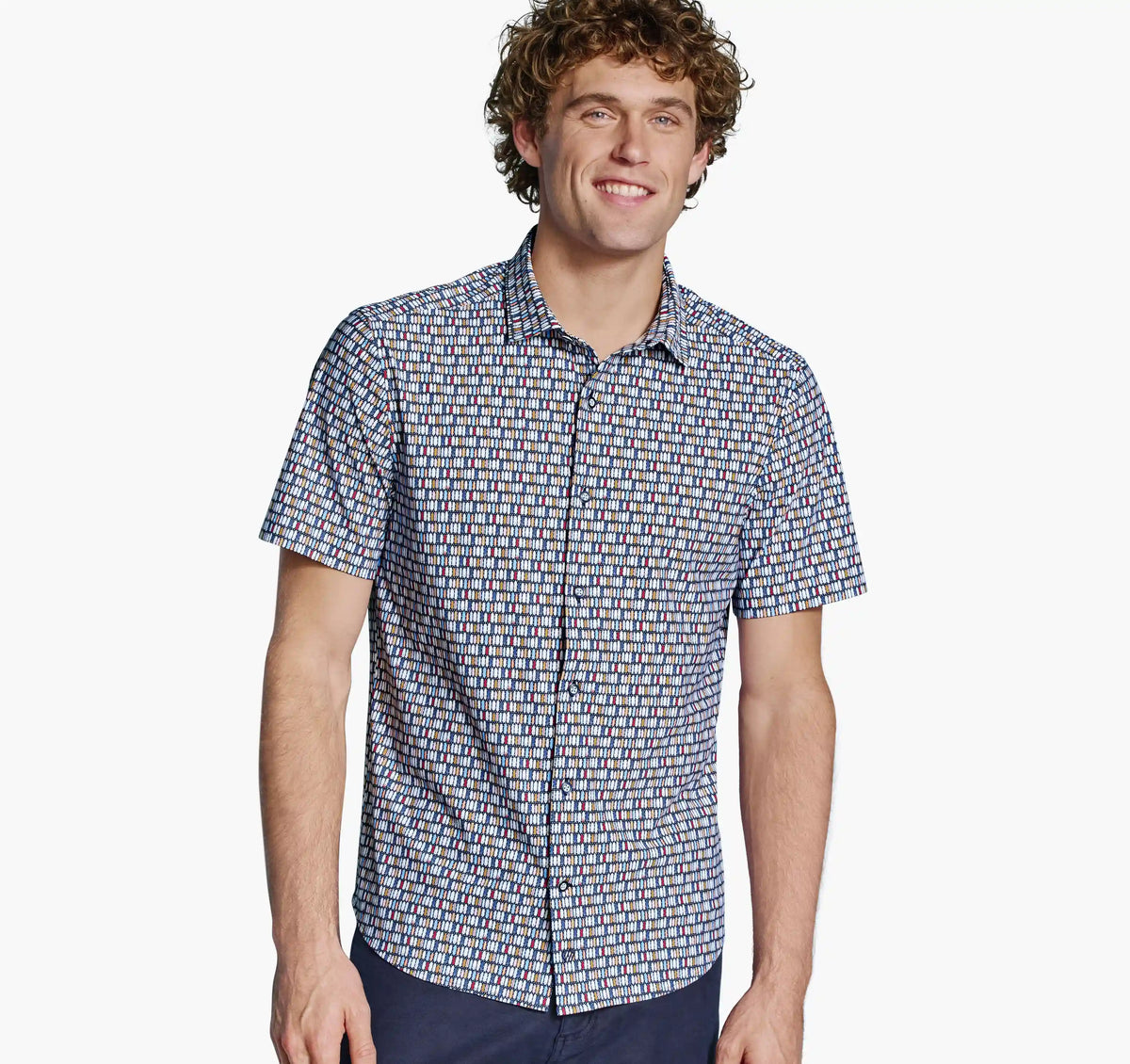 XC+™ Motion Short-Sleeve Print Knit Shirt - Navy Surfboard