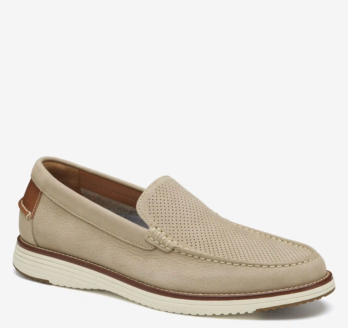 Upton Perfed Venetian Loafer - Taupe Nubuck
