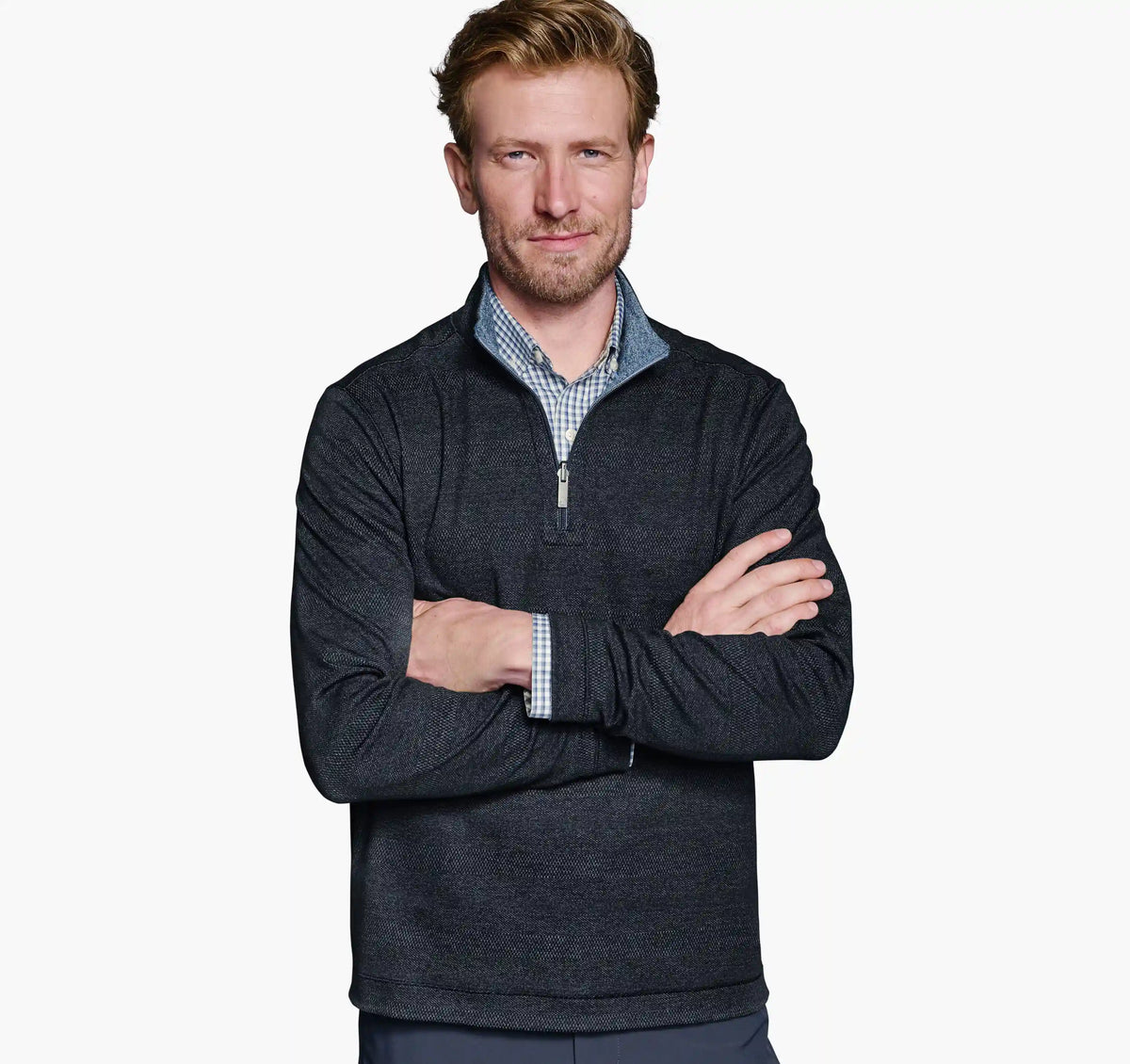 XC+™ Fusion Reversible Quarter-Zip - Navy/Light Blue