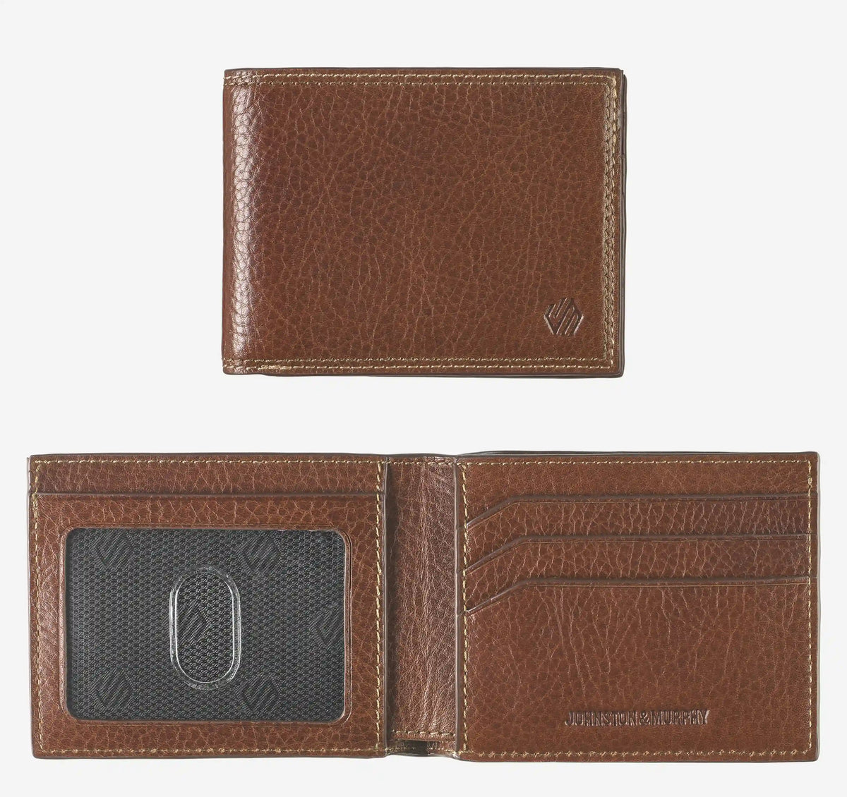 Double Contrast Stitch Billfold Wallet - Tan