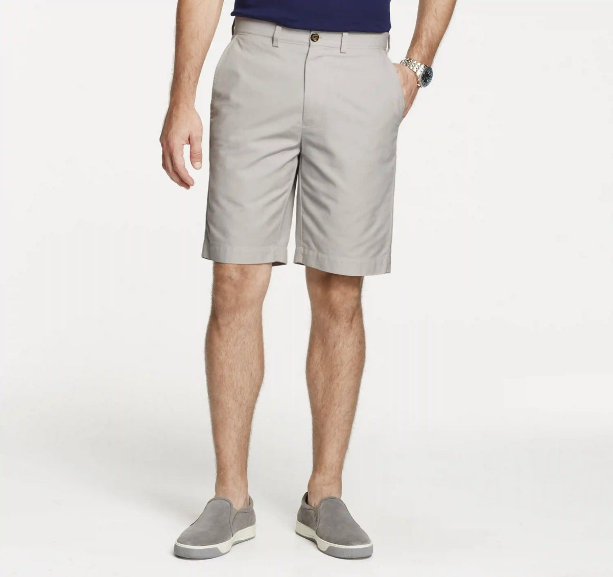 Washed Chino Shorts - Light Gray